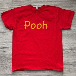Disney Winnie the Pooh Red Tee with Yellow Pooh Design Size M